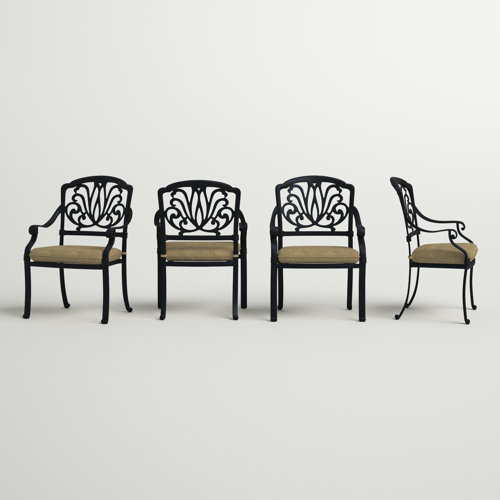 Three Posts™ Lebanon Stacking Patio Dining Armchair with Cushion